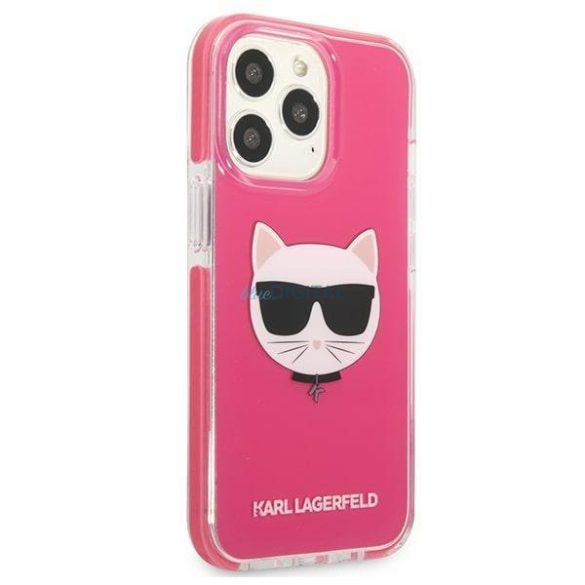 Karl Lagerfeld KLHCP13LTPECPI iPhone 13 Pro / 13 6,1" keménytok fukszia Choupette Head