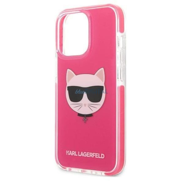 Karl Lagerfeld KLHCP13LTPECPI iPhone 13 Pro / 13 6,1" keménytok fukszia Choupette Head