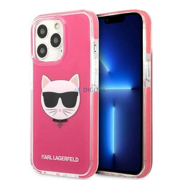 Karl Lagerfeld KLHCP13XTPECPI iPhone 13 Pro Max 6,7" keménytok fukszia Choupette Head