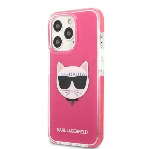 Karl Lagerfeld KLHCP13XTPECPI iPhone 13 Pro Max 6,7" keménytok fukszia Choupette Head