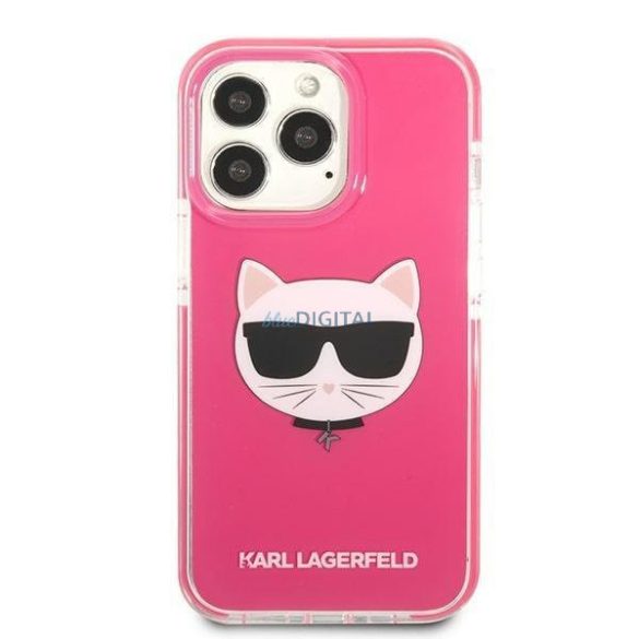 Karl Lagerfeld KLHCP13XTPECPI iPhone 13 Pro Max 6,7" keménytok fukszia Choupette Head