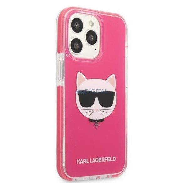 Karl Lagerfeld KLHCP13XTPECPI iPhone 13 Pro Max 6,7" keménytok fukszia Choupette Head