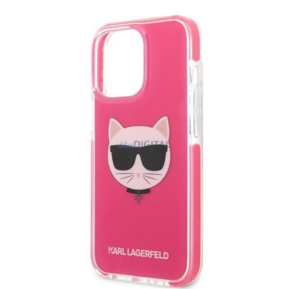 Karl Lagerfeld KLHCP13XTPECPI iPhone 13 Pro Max 6,7" keménytok fukszia Choupette Head