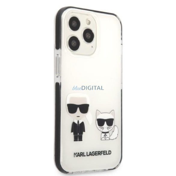 Karl Lagerfeld KLHCP13XTPEKCW iPhone 13 Pro Max 6.7" keménytok fehér/fehér Karl&Choupette