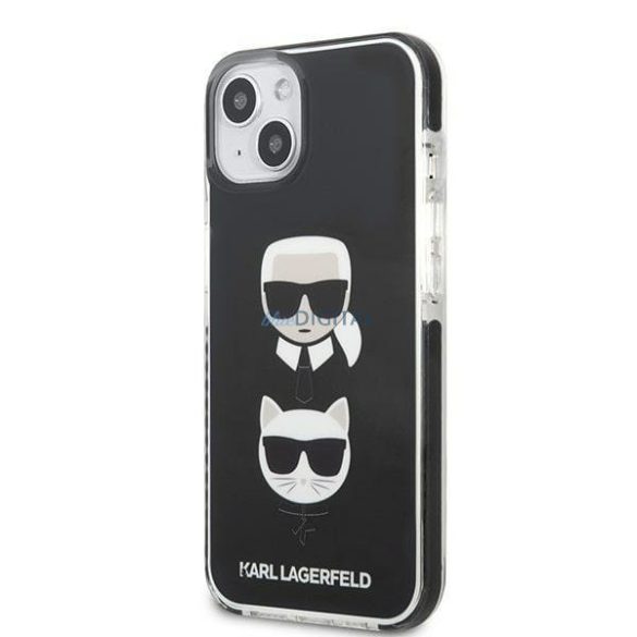 Karl Lagerfeld KLHCP13STPE2TK iPhone 13 mini 5,4" keménytok fekete Karl & Choupette Head
