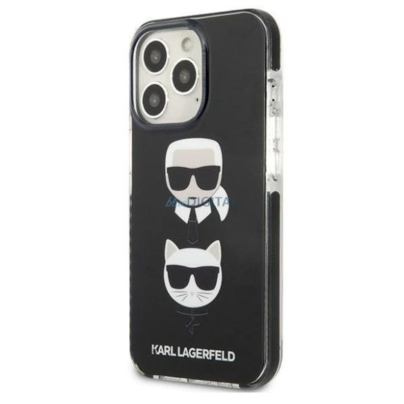 Karl Lagerfeld KLHCP13LTPE2TK iPhone 13 Pro / 13 6,1" keménytok fekete Karl&Choupette Head