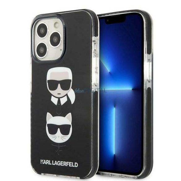 Karl Lagerfeld KLHCP13XTPE2TK iPhone 13 Pro Max 6,7" keménytok fekete Karl&Choupette Head
