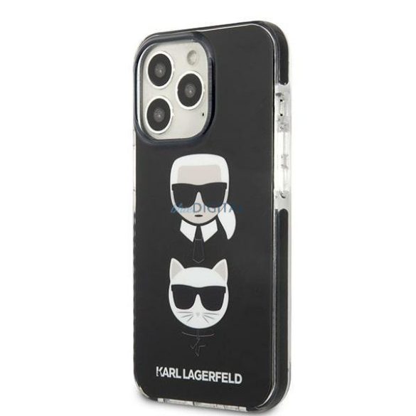 Karl Lagerfeld KLHCP13XTPE2TK iPhone 13 Pro Max 6,7" keménytok fekete Karl&Choupette Head