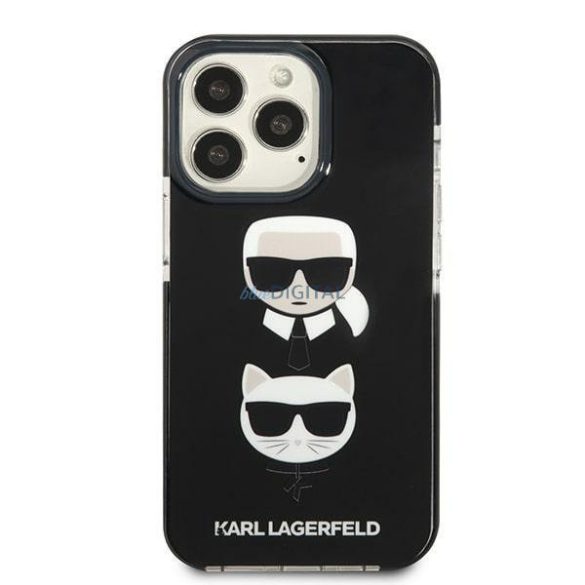 Karl Lagerfeld KLHCP13XTPE2TK iPhone 13 Pro Max 6,7" keménytok fekete Karl&Choupette Head