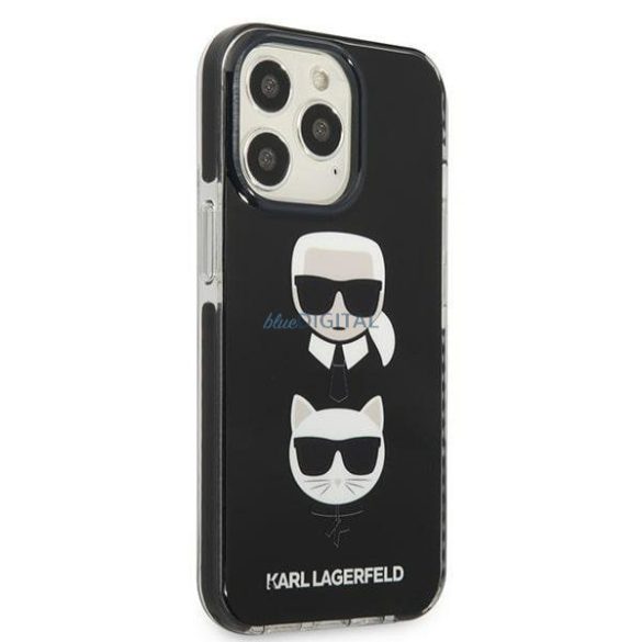 Karl Lagerfeld KLHCP13XTPE2TK iPhone 13 Pro Max 6,7" keménytok fekete Karl&Choupette Head