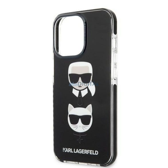 Karl Lagerfeld KLHCP13XTPE2TK iPhone 13 Pro Max 6,7" keménytok fekete Karl&Choupette Head