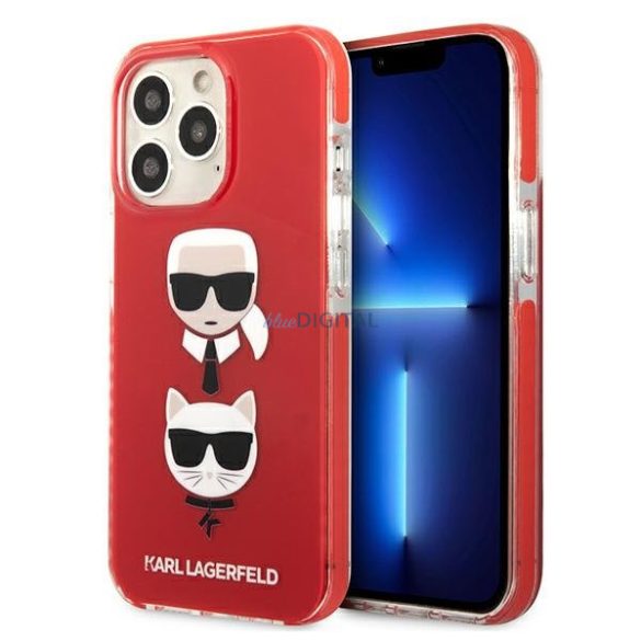 Karl Lagerfeld KLHCP13LTPE2TR iPhone 13 Pro / 13 6,1" keménytok piros Karl & Choupette Head