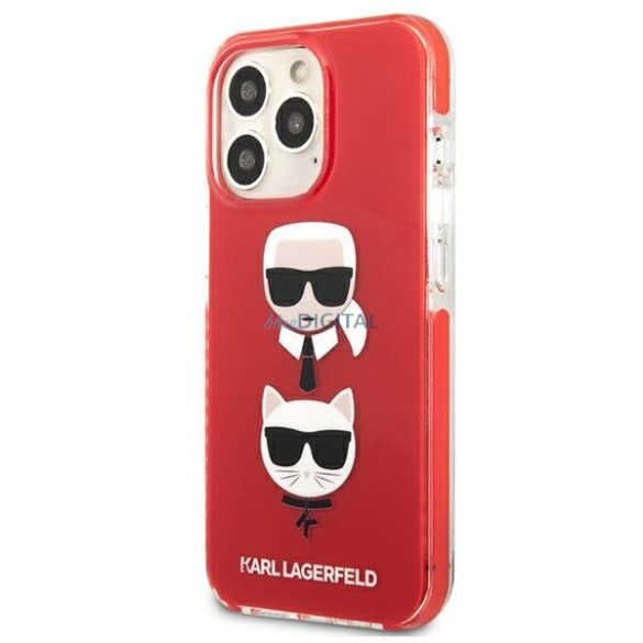 Karl Lagerfeld KLHCP13LTPE2TR iPhone 13 Pro / 13 6,1" keménytok piros Karl & Choupette Head