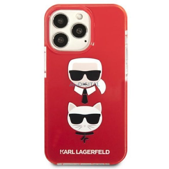 Karl Lagerfeld KLHCP13LTPE2TR iPhone 13 Pro / 13 6,1" keménytok piros Karl & Choupette Head