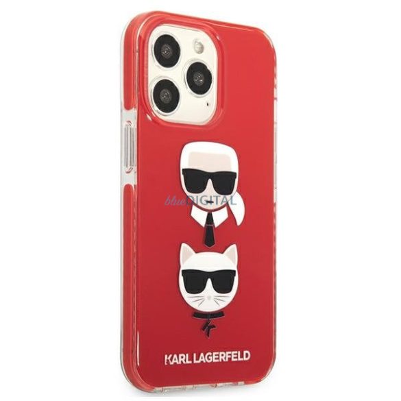 Karl Lagerfeld KLHCP13LTPE2TR iPhone 13 Pro / 13 6,1" keménytok piros Karl & Choupette Head