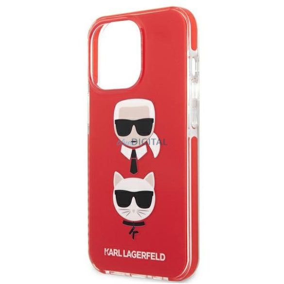 Karl Lagerfeld KLHCP13LTPE2TR iPhone 13 Pro / 13 6,1" keménytok piros Karl & Choupette Head