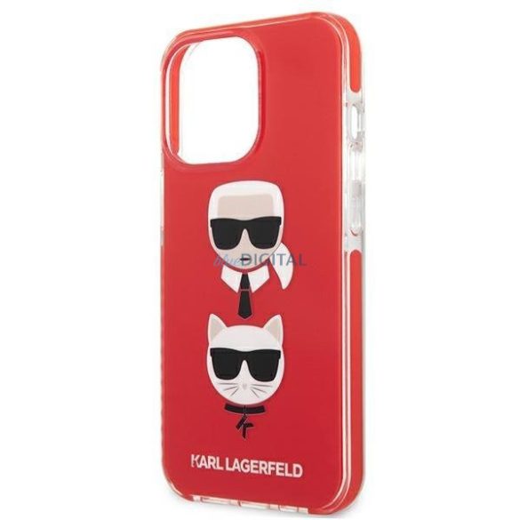 Karl Lagerfeld KLHCP13XTPE2TR iPhone 13 Pro Max 6,7" keménytok piros Karl&Choupette Head