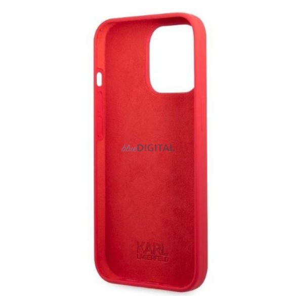 Karl Lagerfeld KLHCP13LSLMP1R iPhone 13 Pro / 13 6.1" keménytok vörös/piros szilikon plakett