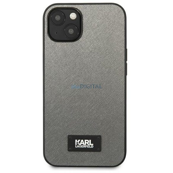 Karl Lagerfeld KLHCP13SSFMP2DG iPhone 13 mini 5,4 "keménytok ezüst szafián plakett ezüst
