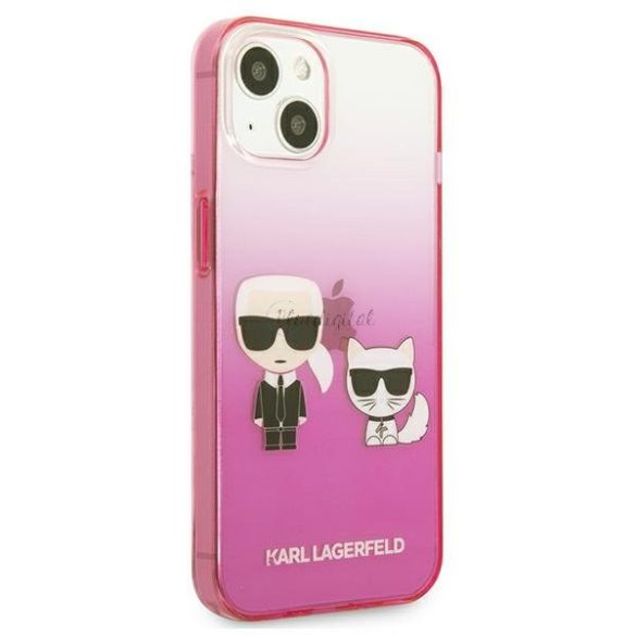 Karl Lagerfeld KLHCP13STGKCP iPhone 13 mini 5,4 "kemény tok rózsaszín / rózsaszín Gradient Ikonik Karl & Choupette