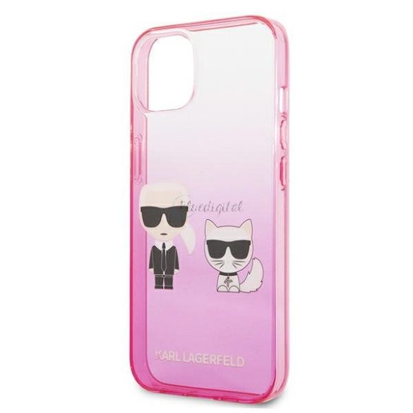 Karl Lagerfeld KLHCP13STGKCP iPhone 13 mini 5,4 "kemény tok rózsaszín / rózsaszín Gradient Ikonik Karl & Choupette