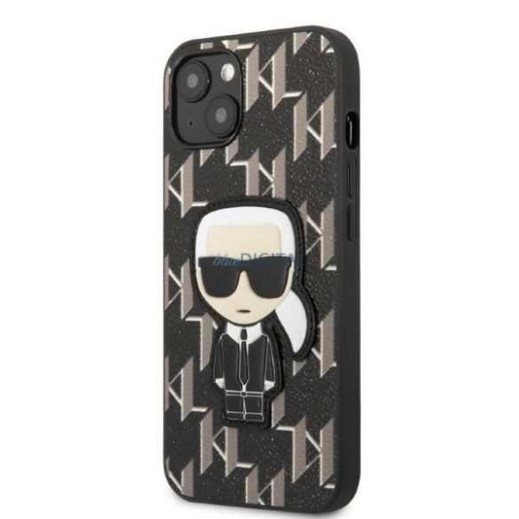Karl Lagerfeld KLHCP13SPMNIKBK iPhone 13 mini 5.4" keménytok fekete/fekete Monogram Ikonik Patch