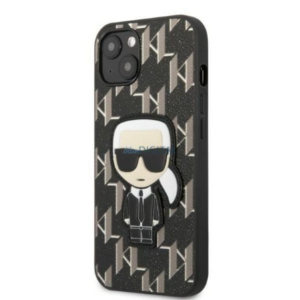 Karl Lagerfeld KLHCP13MPMNIKBK iPhone 13 6.1" keménytok fekete/fekete Monogram Ikonik Patch