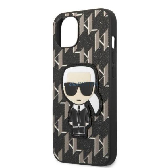 Karl Lagerfeld KLHCP13MPMNIKBK iPhone 13 6.1" keménytok fekete/fekete Monogram Ikonik Patch