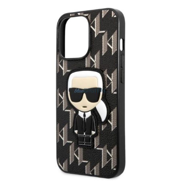 Karl Lagerfeld KLHCP13LPMNIKBK iPhone 13 Pro / 13 6,1" keménytok fekete/fekete Monogram Ikonik Patch