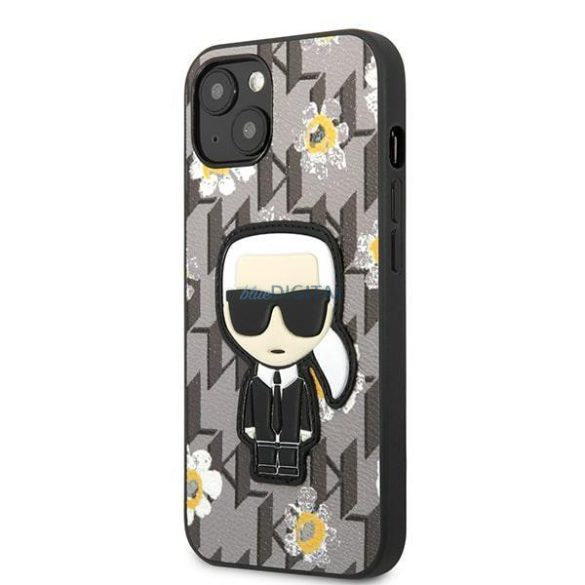 Karl Lagerfeld KLHCP13MPMNFIK1 iPhone 13 6.1" szürke Virág ikonikus Karl