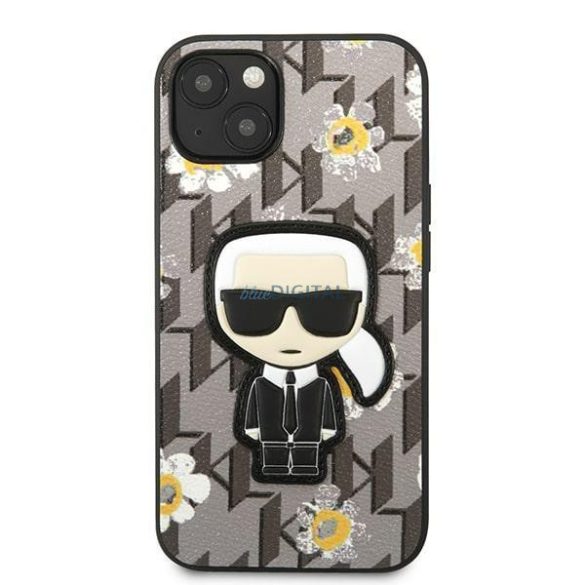 Karl Lagerfeld KLHCP13MPMNFIK1 iPhone 13 6.1" szürke Virág ikonikus Karl