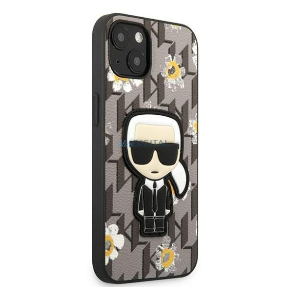 Karl Lagerfeld KLHCP13MPMNFIK1 iPhone 13 6.1" szürke Virág ikonikus Karl