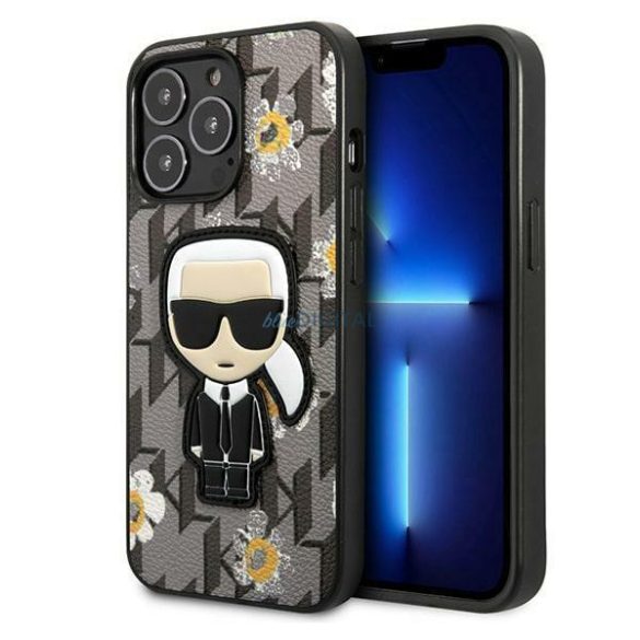 Karl Lagerfeld KLHCP13LPMNFIK1 iPhone 13 Pro / 13 6,1" szürke Virág ikonikus Karl