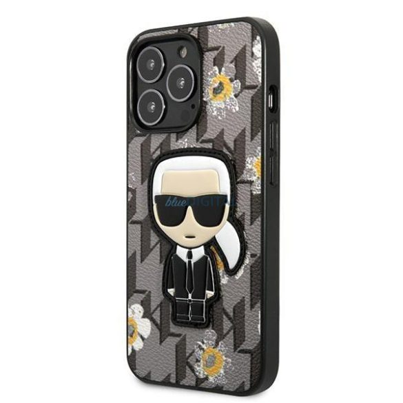 Karl Lagerfeld KLHCP13LPMNFIK1 iPhone 13 Pro / 13 6,1" szürke Virág ikonikus Karl