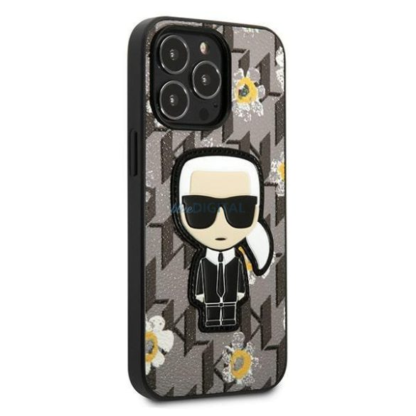 Karl Lagerfeld KLHCP13LPMNFIK1 iPhone 13 Pro / 13 6,1" szürke Virág ikonikus Karl