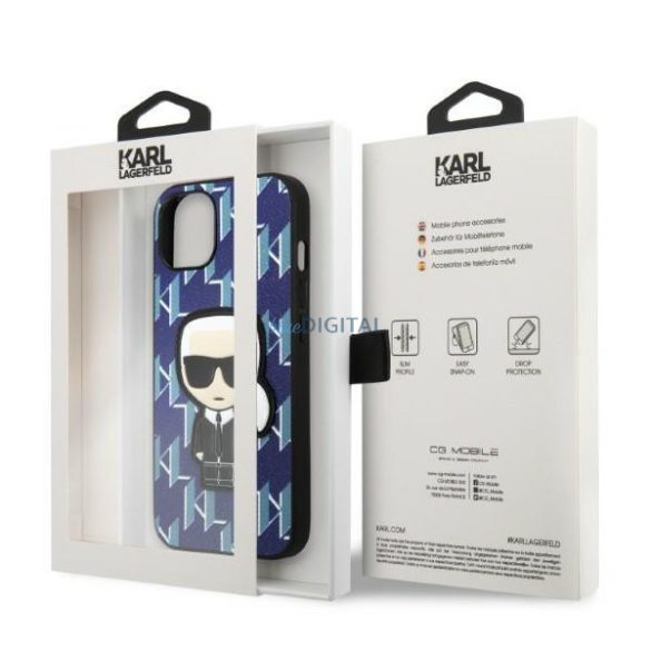 Karl Lagerfeld KLHCP13MPMNIKBL iPhone 13 6.1" keménytok kék/kék Monogram Ikonik Patch