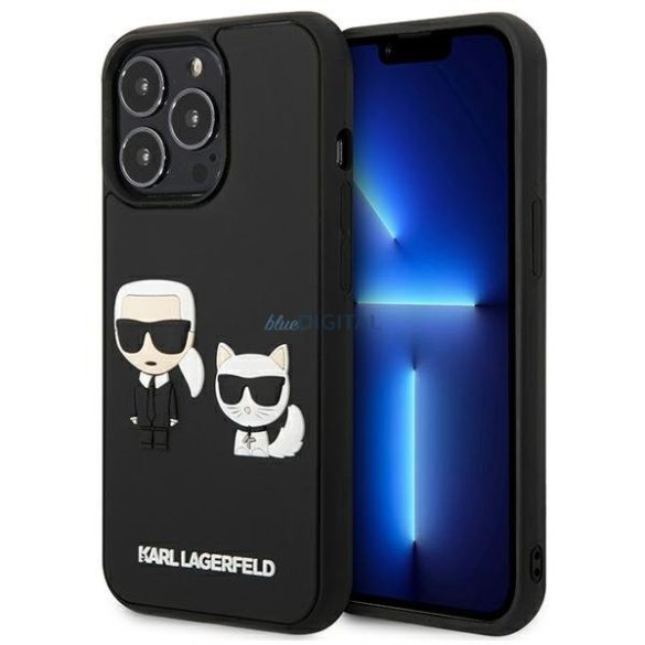 Karl Lagerfeld KLHCP13L3DRKCK iPhone 13 Pro / 13 6.1 "fekete keménytok Karl & Choupette Ikonik 3D