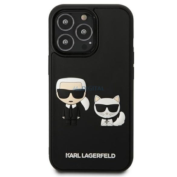 Karl Lagerfeld KLHCP13L3DRKCK iPhone 13 Pro / 13 6.1 "fekete keménytok Karl & Choupette Ikonik 3D