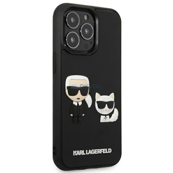 Karl Lagerfeld KLHCP13L3DRKCK iPhone 13 Pro / 13 6.1 "fekete keménytok Karl & Choupette Ikonik 3D