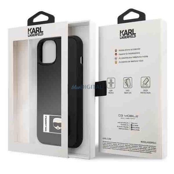Karl Lagerfeld KLHCP13M3DKPK iPhone 13 6,1" fekete keménytok Ikonik Patch Ikonik keménytok