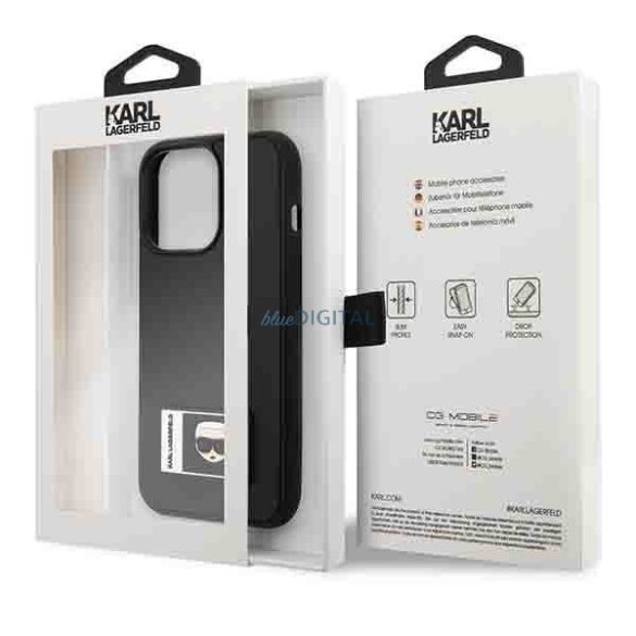 Karl Lagerfeld KLHCP13L3DKPK iPhone 13 Pro / 13 6,1" fekete kemény tok Ikonik Patch