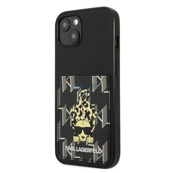 Karl Lagerfeld KLHCP13MCANCNK iPhone 13 6,1" keménytok fekete Karlimals kártyatartóval