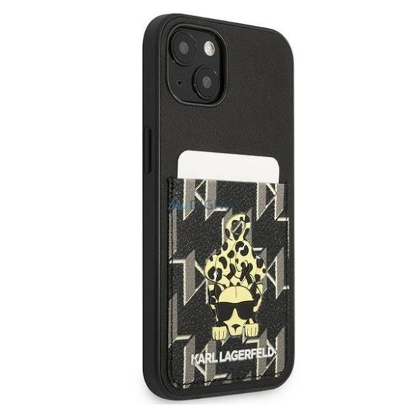 Karl Lagerfeld KLHCP13MCANCNK iPhone 13 6,1" keménytok fekete Karlimals kártyatartóval