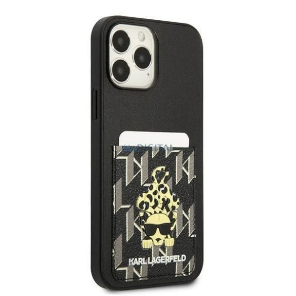 Karl Lagerfeld KLHCP13XCANCNK iPhone 13 Pro Max 6,7" keménytok fekete Karlimals kártyatartóval