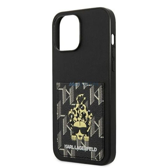 Karl Lagerfeld KLHCP13XCANCNK iPhone 13 Pro Max 6,7" keménytok fekete Karlimals kártyatartóval