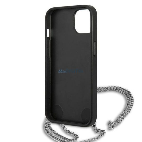 Karl Lagerfeld KLHCP13SPMK iPhone 13 mini 5,4 "kemény tok fekete bőr texturált és lánccal