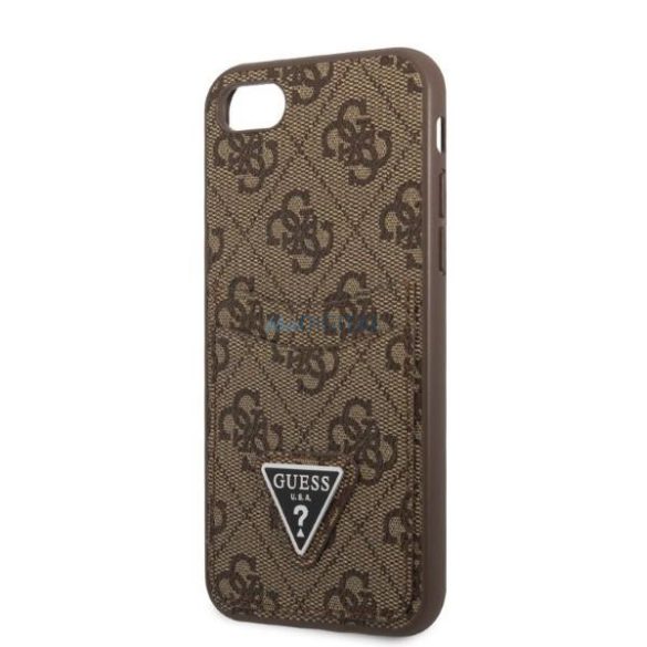 Guess GUHCI8P4TPW iPhone 7/8 SE 2020 / SE 2022 keménytok barna/barna keménytok 4G Triangle Logo Cardslot