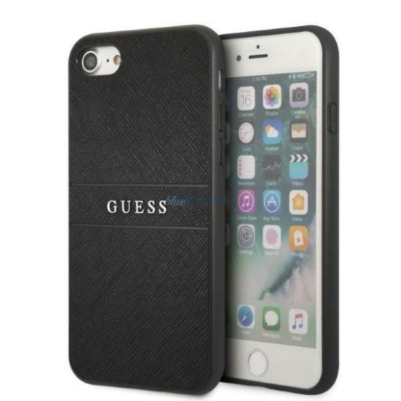 Guess GUHCI8PSASBBK iPhone 7/8 / SE 2020 / SE 2022 fekete/fekete szafiano szíj