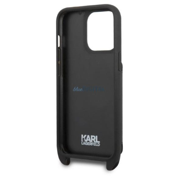 Karl Lagerfeld KLHCP13LSAIPCK iPhone 13 Pro / 13 6.1" keménytok fekete/fekete Sáfrányfény fém Ikonik