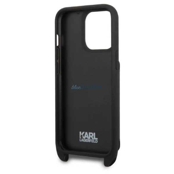 Karl Lagerfeld KLHCP13LSAKHPK iPhone 13 Pro / 13 6.1" keménytokos szafiano fém Karl Head Karl Lagerfeld